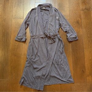 Vintage Claudel Lingerie Navy White Polka Dot Women's Robe Women's Sz 2XL